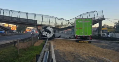 Grave accidente en la Panamericana: un camión derribó un puente peatonal y bloquea el tránsito en Escobar